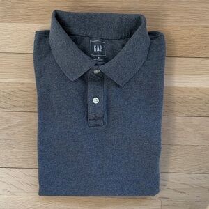 GAP Men's Charcoal Polo Shirt- size Medium- 100% cotton